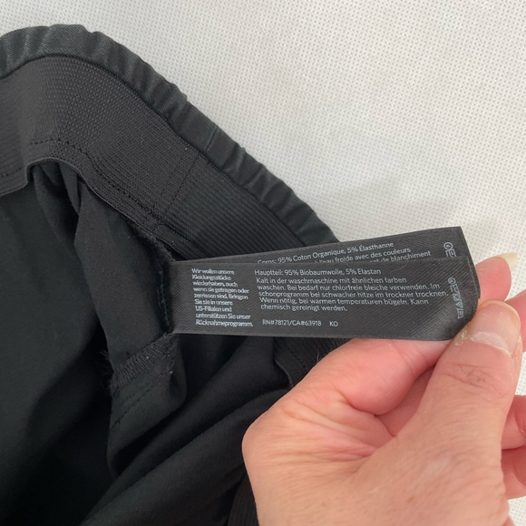 EILEEN FISHER ORGANIC COTTON ELASTIC WAIST SLIM PULL-ON PANTS SIZE S/P Black - Picture 5 of 8